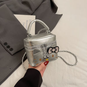 Mini Summer Fashion Girls Crossbody Handbag Cartoon Lipstick Headset Bag Soft PU Leather Chain Handle Daily Use Shoulder Bag