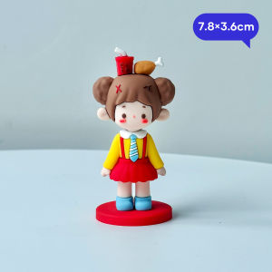 Cute Burger And Fries Figure Desktop Decoration Creative Gift for Couples Cola Theme Car Interior Decoration Office Desk Decor