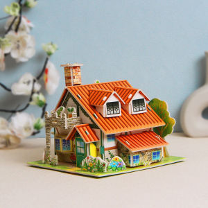 Paper 3D Three-Dimensional Puzzle Blocks Gift Kids Kindergarten Handmade House Model Early Education Educational Toy Cottage