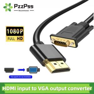 HDMI to VGA Adapter with Audio 1.8M Full HD 1080P Video Converter for PC Laptop TV Monitor Projector
