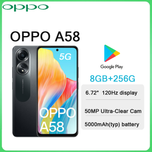 OPPO | OPPO A58 6.72" 120Hz Screen 5G LTE Smartphone 8GB+256GB 50MP Camera 5000mAh Battery Side Fingerprint New Arrival Mobile Phone