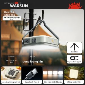 WARSUN | Đèn Dã Ngoại Sử Dụng Năng Lượng Mặt Trời Bền Lâu và Di Động