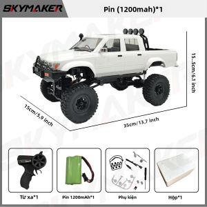 Xe Điều Khiển Từ Xa WPL C64-1 Tỷ Lệ 1:16 Hailax 2.4G 4WD Xe Bán Tải Điều Khiển Từ Xa Với Đèn LED Xe Địa Hình Điện Dành Cho Người Từ 14 Tuổi Trở Lên