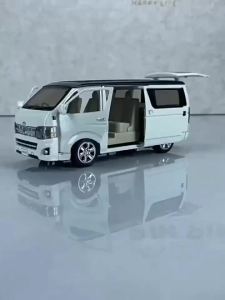 1:32 HIACE MPV LM300H Alloy Car Model Toy Diecast Metal Van Simulated Business Vehicles Light Sound Toys For Boys Birthday Gifts