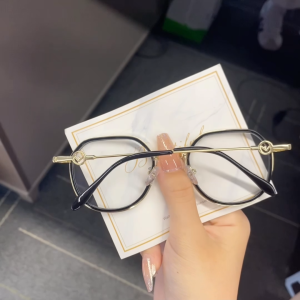 Anti Blue Light Graded Myopia Glasses 0 to -6.00 Square Metal Frame Eyeglasses for Men Women
