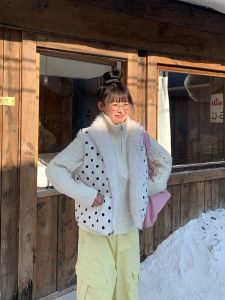 เสื้อกั๊กผ้าฝ้ายขนแกะสองด้านสำหรับฤดูหนาว ทรงหลวม แขนยาว ปกติ ความยาวปกติ สำหรับผู้ชายและผู้หญิง อบอุ่น แฟชั่น