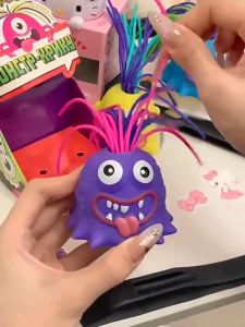 ของเล่นดึงผม ดึงผมของเล่นจะร้อง ตุ๊กตาดึงผม ของเล่นปริศนา สัปหลาดมีเสียง ดึงผมเสียงจะออก ถักเปียได้ สุ่ม6เสียง ทนทานยืดหยุ่น ของเล่น ตุ๊กตา ของเล่นเด็ก