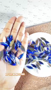 Payet jahit mata sampan diamond kristal akrilik jahit ukuran 7*21 mm per 20 pcs