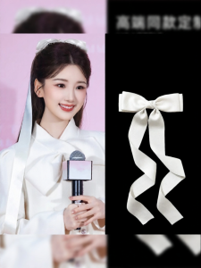 Wo Tion | Elegant Long Simple Color Bow Ribbon Hair Clamp