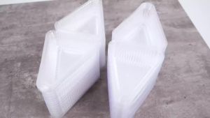 100/150 Chiếc Trong Suốt Tam Giác Hộp Tráng Miệng Nhựa Có Thể Tái Sử Dụng Bánh Lát Hộp Đựng Mousse Bánh Phô Mai Mang Ra Hộp Đựng Thực Phẩm