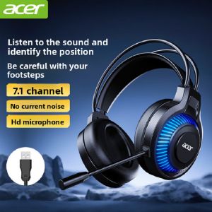 Acer | Acer OHW303 Headsets Gamer 7.1 Stereo Virtual Surround Bass Earphone Gaming Headphone with Mic LED Light for Computer PC Gamer