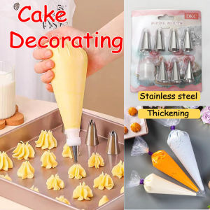 100PCS Piping Cream Bag Piping Tip Cupcake Cake Decorating Supplies Baking Tool Stainless Steel