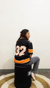 Kaos Jersey Oversize Retro Vintage Boxy Fit Streetwear Sport Number 32 hitam