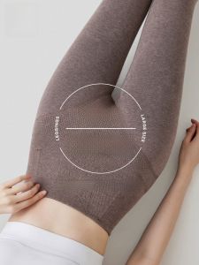 MiiOW | Caramel-Colored Womens Thickened Fleece Pantyhose Catman Autumn Winter Plus Size Long Leggings Compression Tummy Control Butt Lifting