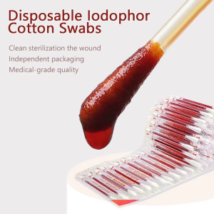 50pcs Disposable Medical Alcohol Sticks Disinfection Iodine Cotton Swabs First Aid Clean Wounds Supplies Outdoor Bruise Care
