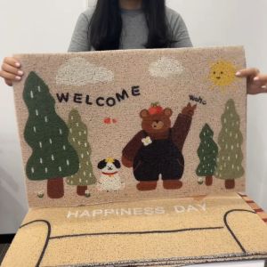 พรมดักฝุ่น PVCลายการ์ตูนน่ารัก พรมเช็ดเท้าหน้าบ้าน พรมหน้าประตู ยึดเกาะพื้นดี กันลื่น พรมดักทรายแม