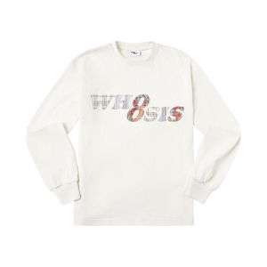 เสื้อยืดแขนยาวปักลายผ้าผู้ชาย ทรงหลวม สไตล์ฤดูใบไม้ผลิและฤดูใบไม้ร่วง คอกลม เสื้อผ้าทำงานลำลอง