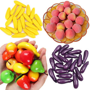 20PCS/Pack Simulated Fruit Vegetable Miniatures Fake Peach Orange Photography Prop Store Window Layout Display DIY Materials ZYF
