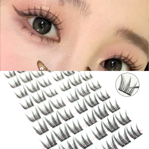 60Clusters Self-Adhesive Lash Extensions 10-13mm Featherlight Individual Clusters Naturally Heat-Bonded False Eyelashe