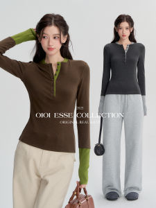 Áo Sơ Mi Cổ Henley Màu Đối Chọi và Lắp Ghép