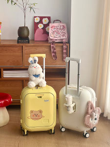 Childrens Multi-Functional Luggage Lightweight Hardshell Suitcase 18-Inch Carry-On Wheel Spinner for Boys And Girls Travel