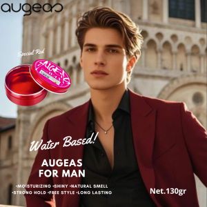 Augeas Pomade Hair Wax Water Based Strong Hold 130gr Natural Pomade Pria Wangi Tahan Lama 12 Jam Special Red