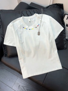 Colorful Embroidery Breathable Mesh Summer Thin Icy Cool Quick Dry T-Shirt