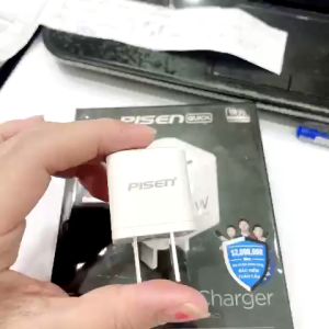 Cóc sạc nhanh 2 cổng Pisen Quick Teeny QP 20W SK-PD20-02D hỗ trợ USB QC 3.0 18W & TypeC PD 20W Hàng chính hãng