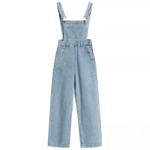Overall denim panjang Jumpsuit Celana jeans wanita terbaru panjang Jumpsuit Wanita Fashion Simple lucu jumpsuit longgar versi korea wanita Korean Style Terbaru