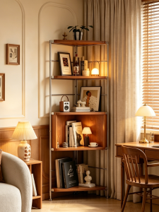 AMU·PIGGY | Corner Retro Elegant Bookcase Triangular