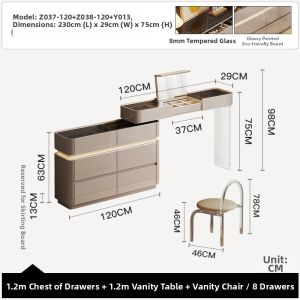 Luxury Minimalist Multifunctional Vanity Table