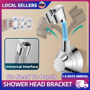 Upgraded Shower Head Holder Heavy Duty Wall Mount Bracket Punch-free Adjustable Angle Shower Stand Pemegang Shower Mandi