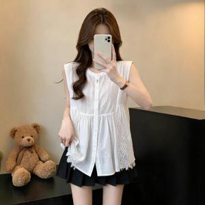 Slim Design Lace Splicing Sleeveless Tank Top Summer