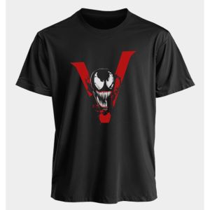 Marvel Mens and Womens T-shirts Venom Summer American Spring and Autumn Niche Casual Sportswear Trend Oversized Short-sleeved