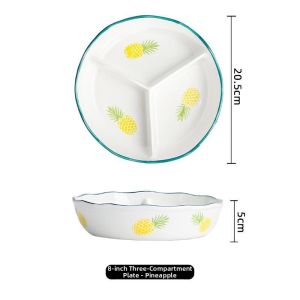 TEKANAI | Microwave and Steamer Compatible Compartment Ceramic Bowl