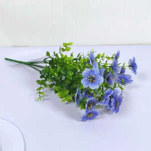 ดอกกุหลาบเทียม ดอกไม้จิ๋ว พลาสติกผ้าไหม ดอกไม้จันทน์สีม่วง ตกแต่งบ้านในร่ม ช่อดอกไม้เทียม ดอกกุหลาบ ดอกไม้สด