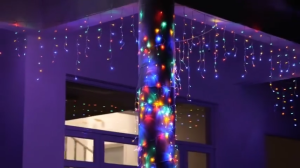 Solar Curtain Lights 8 Modes Roof Balcony Fence Decoration LED Fairy Lights For Wedding Party Holiday Bedroom Garden Light