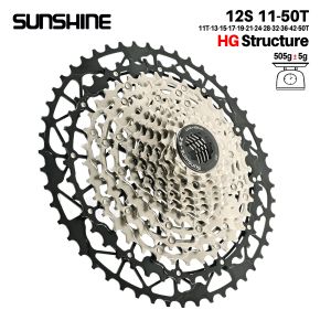 SUNSHINE Ultralight Bicycle Cassette Freewheel Carbon Steel Material 9/10/11/12/13 Speed HG Structure Sprocket for Mountain Bike