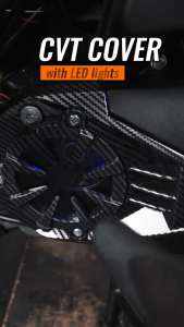Honda Click 125i 150i Transparent Acrylic CVT Cover With Light Box And Bolts 6D Carbon Design