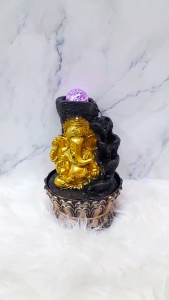 Divine Ganesha LED Water Fountain with Textured Rock Finish