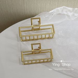 Preference Normcore ~ Geometric Metal Hair Jaw Clip High Ponytail Clip South Korea Ins Elegant Back Head Shark Clip Headdress