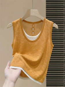 V.C.I | Two-layer Aesthetic Knitted Camisole for Summer Outerwear
