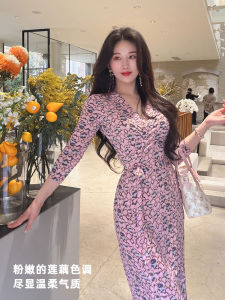 Elegant Womens Slim Fit V-Neck Wrap Dress with Belt High Waist Ultra Soft High Stretch Spring Summer Autumn Commute Dress