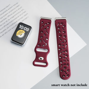 Hollow-out Dog Paw Silicone Strap for Samsung Galaxy Fit 3 Adjustable Sport Wristband for Galaxy Fit 3 Women Bracelet