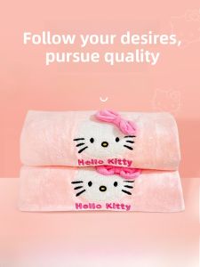 Pure Cotton Bath Towel Set for Women Non-Falling Hair Absorbent Three-Piece Set Special for Children Large Size Kitty Cat