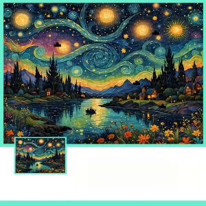 Van Gogh Starry Night Famous Painting Jigsaw Puzzle 500 1000 1200 2000pcs For Adults Family Fun Time Perfect Gift
