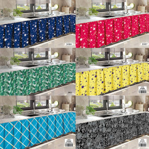 Free Shipping 3PCS For 109Pesos Sale 150cm*70cm Leaf Kitchen Sink Curtain - Kurtina Sa Lababo COD Short Window Curtain Kitchen Curtains Fresh Green PanLababo Curtain Kitchen Short Under Sink Curtains Flower Leaf 70cm*150cm