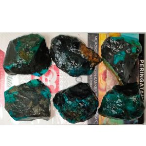 Natural Batu Bacan Doko Bongkahan Dominan Hitam 2pcs/3pcs/4pcs - Batu Dikirim Random
