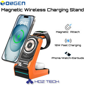 INOVAGEN Magnetic 15W Fast Charging Stand IT21For PhoneSmartWatchEarbuds Desk 3 in 1 Wireless Charging Station