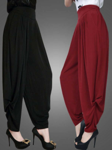 High Waist Wide Leg Pants Womens Casual Loose Fit Summer New Style Lantern Cabbage Long Trousers Fake Collar plus Size